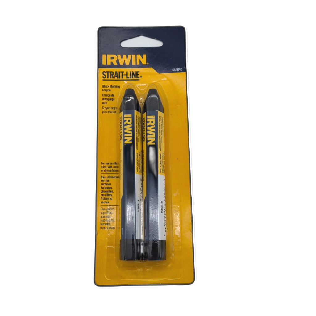 Irwin Strait-Line Black Marking Crayon 2pk