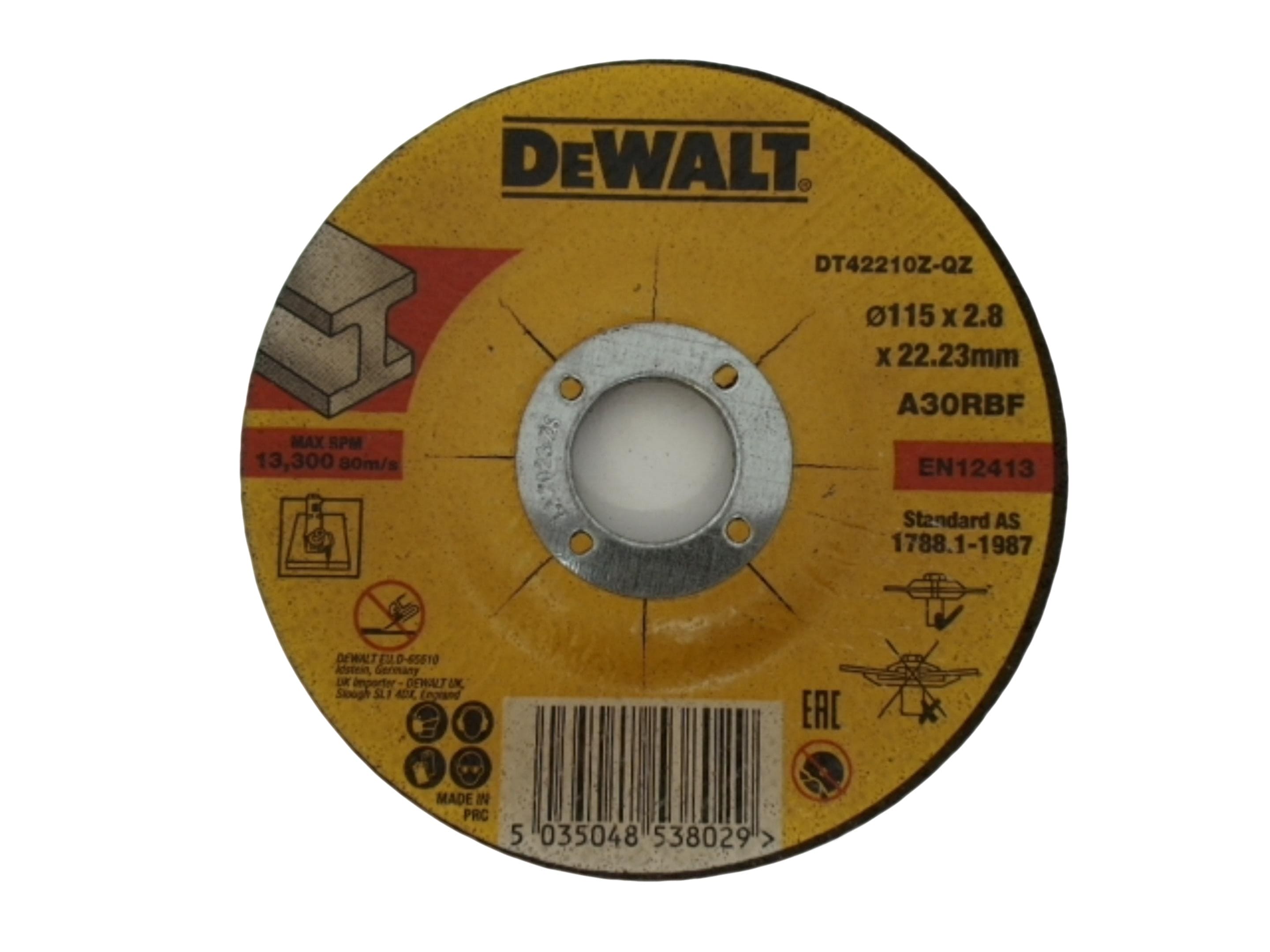 Metal Cutting Wheel Depressed Center 4.5" 115 X 2.8 X 22.23mm Dewalt - Brantford Surplus