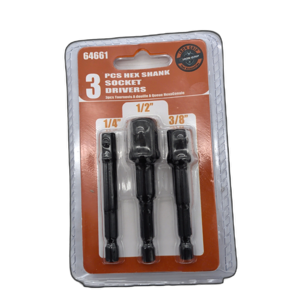 Iron Grip Hex Shank Nut Driver Set, 3-Piece