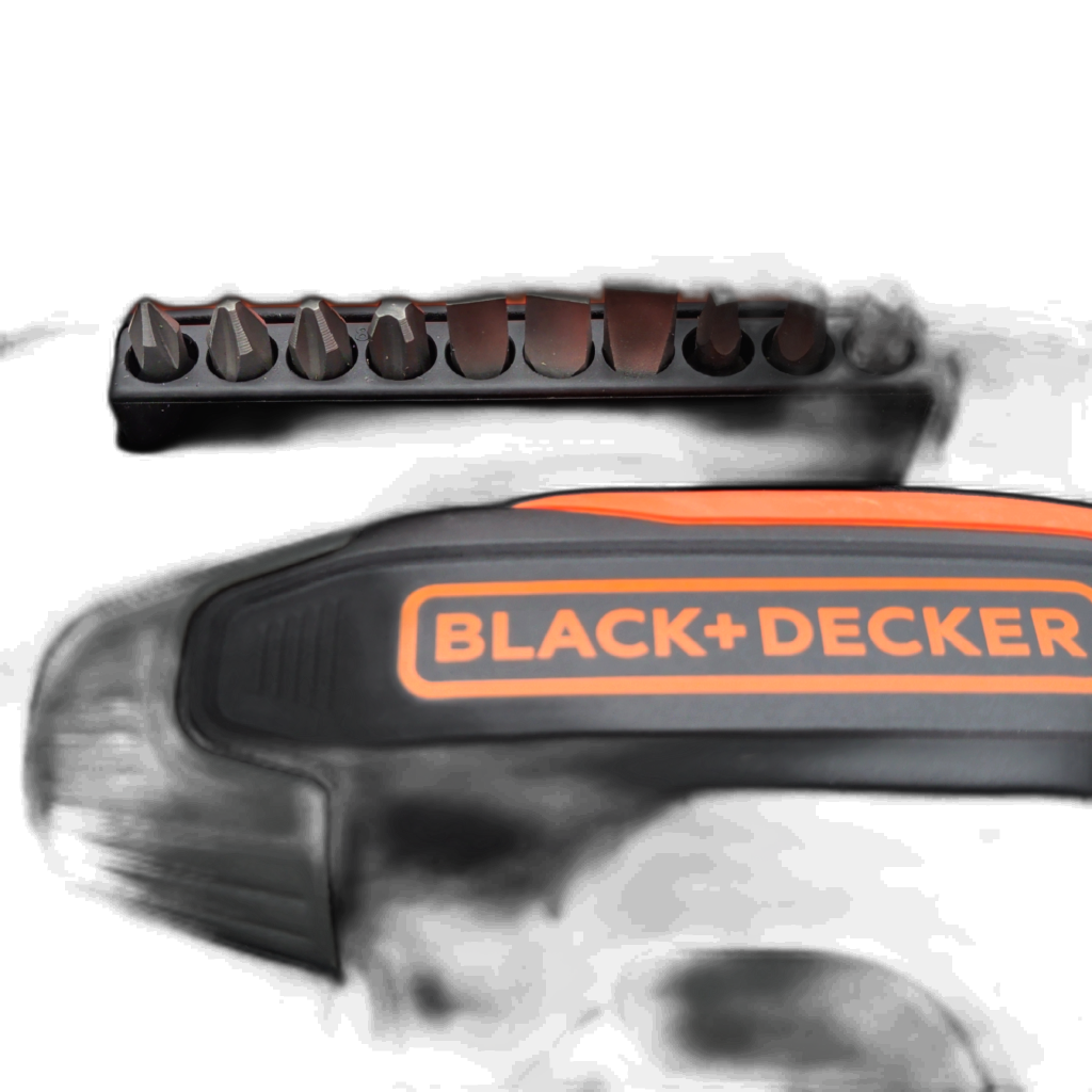 Black+Decker 4V Rechargeable Screwdriver — contents