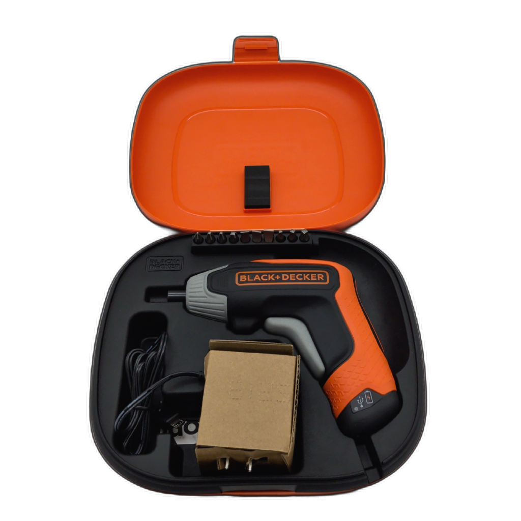 Black+Decker 4V Rechargeable Screwdriver with Bits and Case