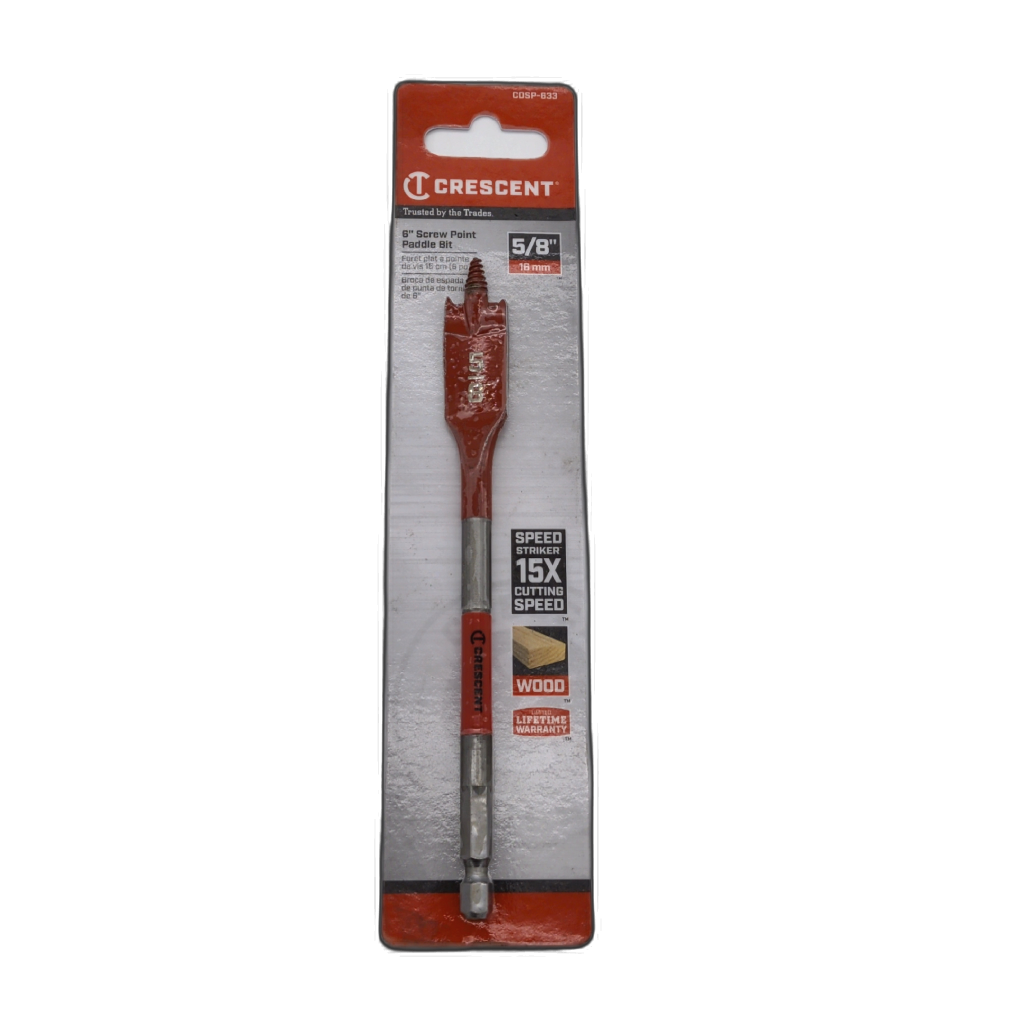 Crescent 6-Inch Screw Point Paddle Bit 5/8-Inch