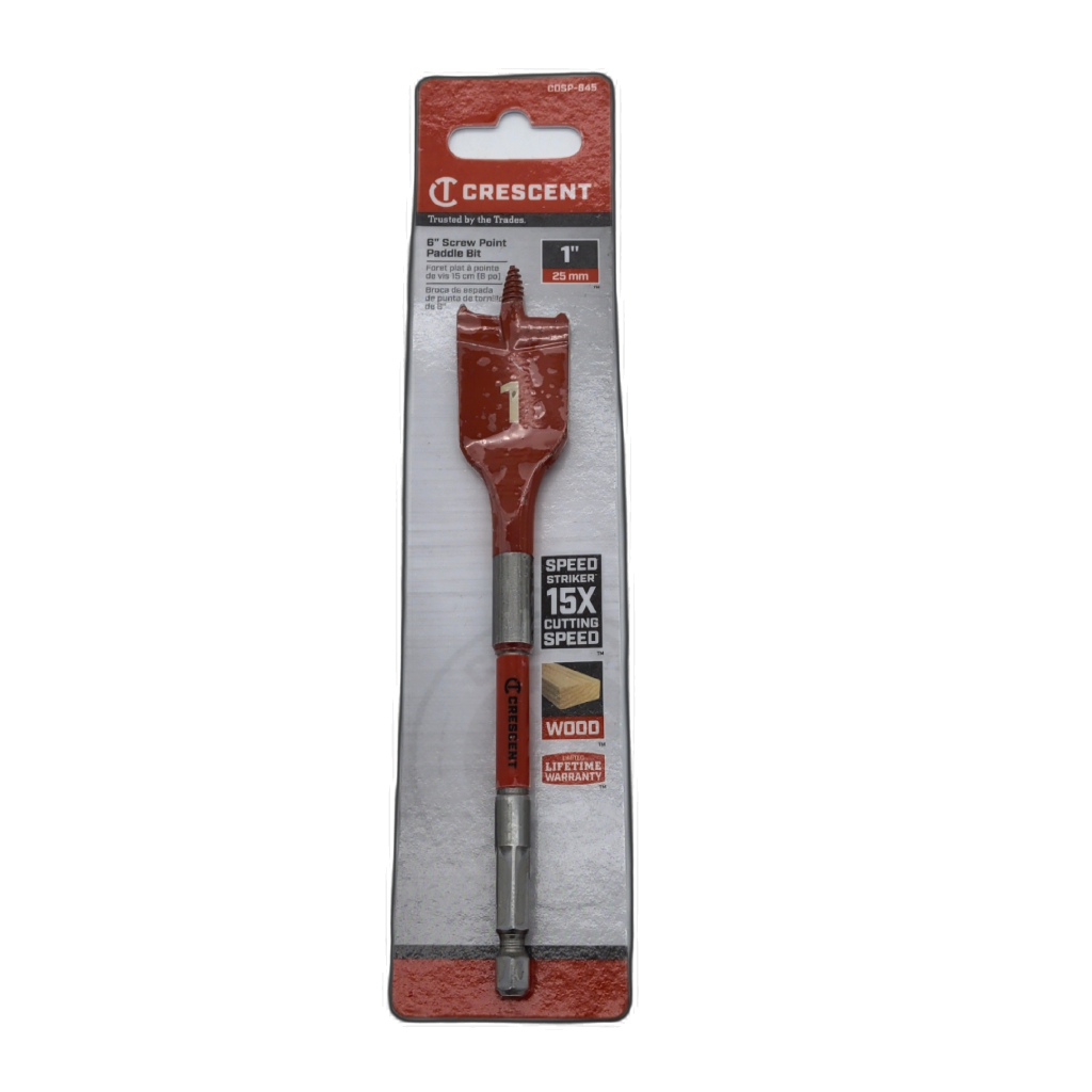 Crescent 6-Inch Screw Point Paddle Bit 1-Inch