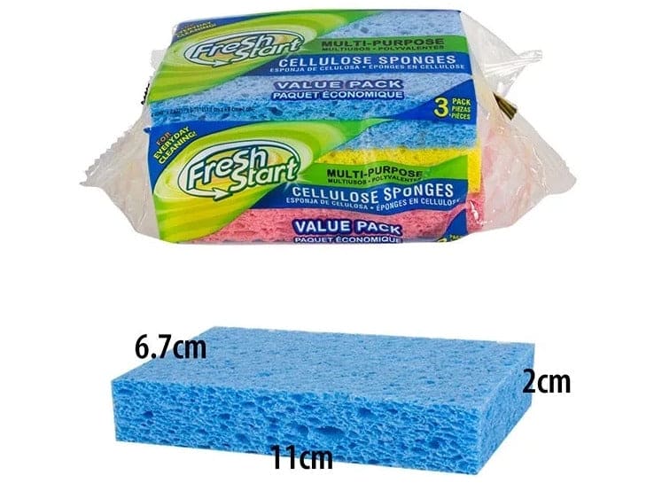 Fresh Start Cellulose Sponge 3 Pack - Brantford Surplus