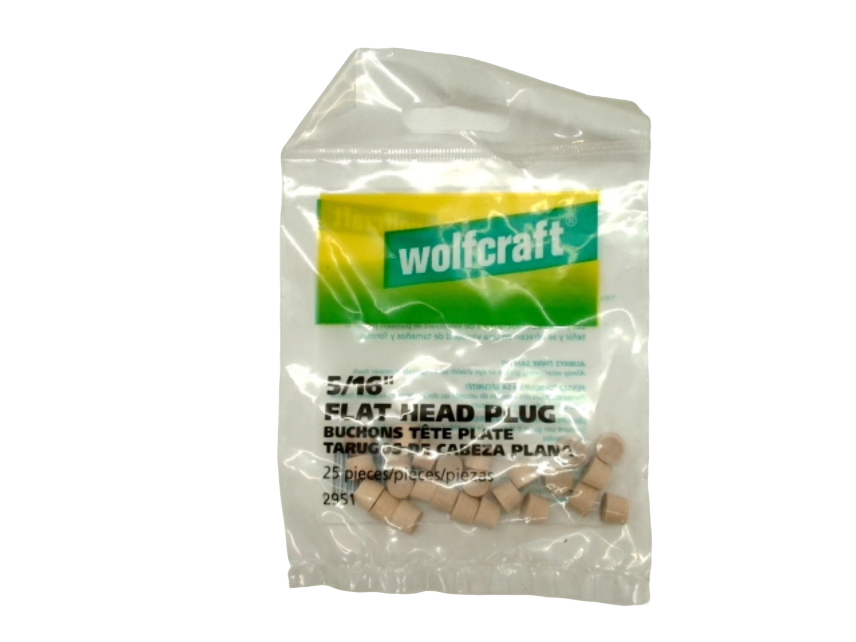 Wolfcraft 5/16" Hardwood Flat Head Plug 25 Pack