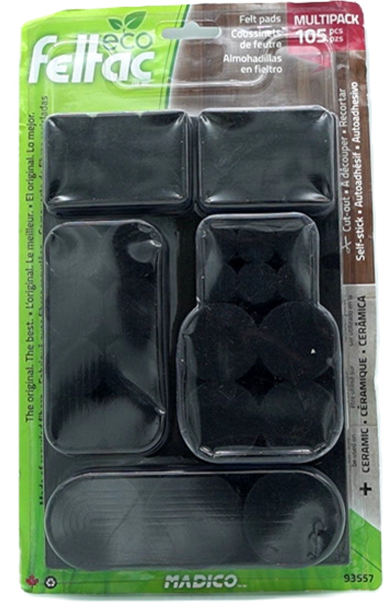 Eco Feltac Furniture Felt Pads 105 Pack