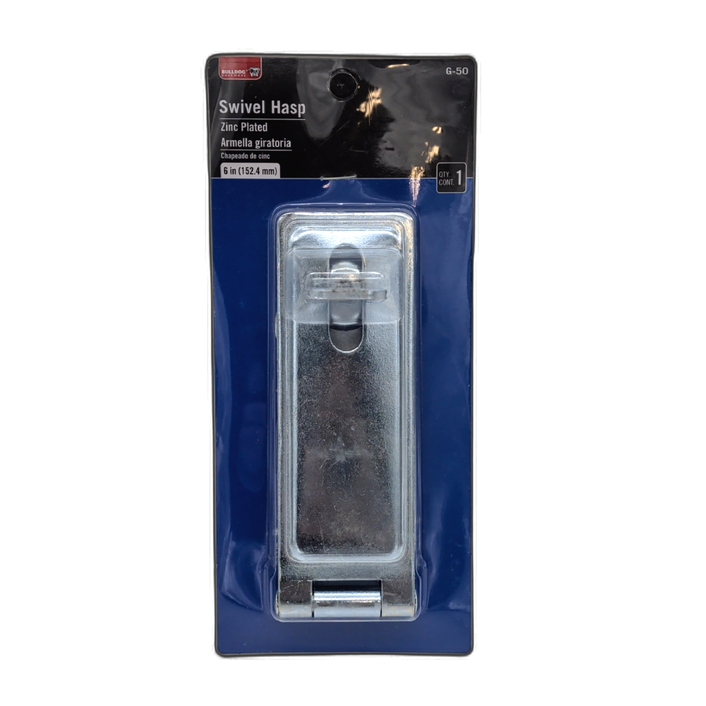 Bulldog Hardware 6-Inch Zinc Swivel Safety Hasp