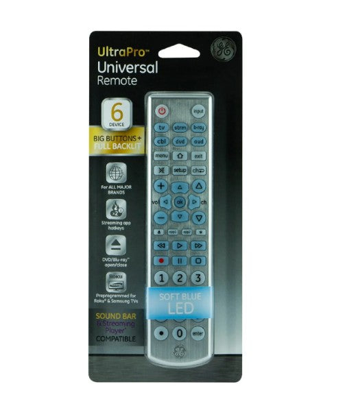 GE UltraPro Universal Remote Control - 6 Devices
