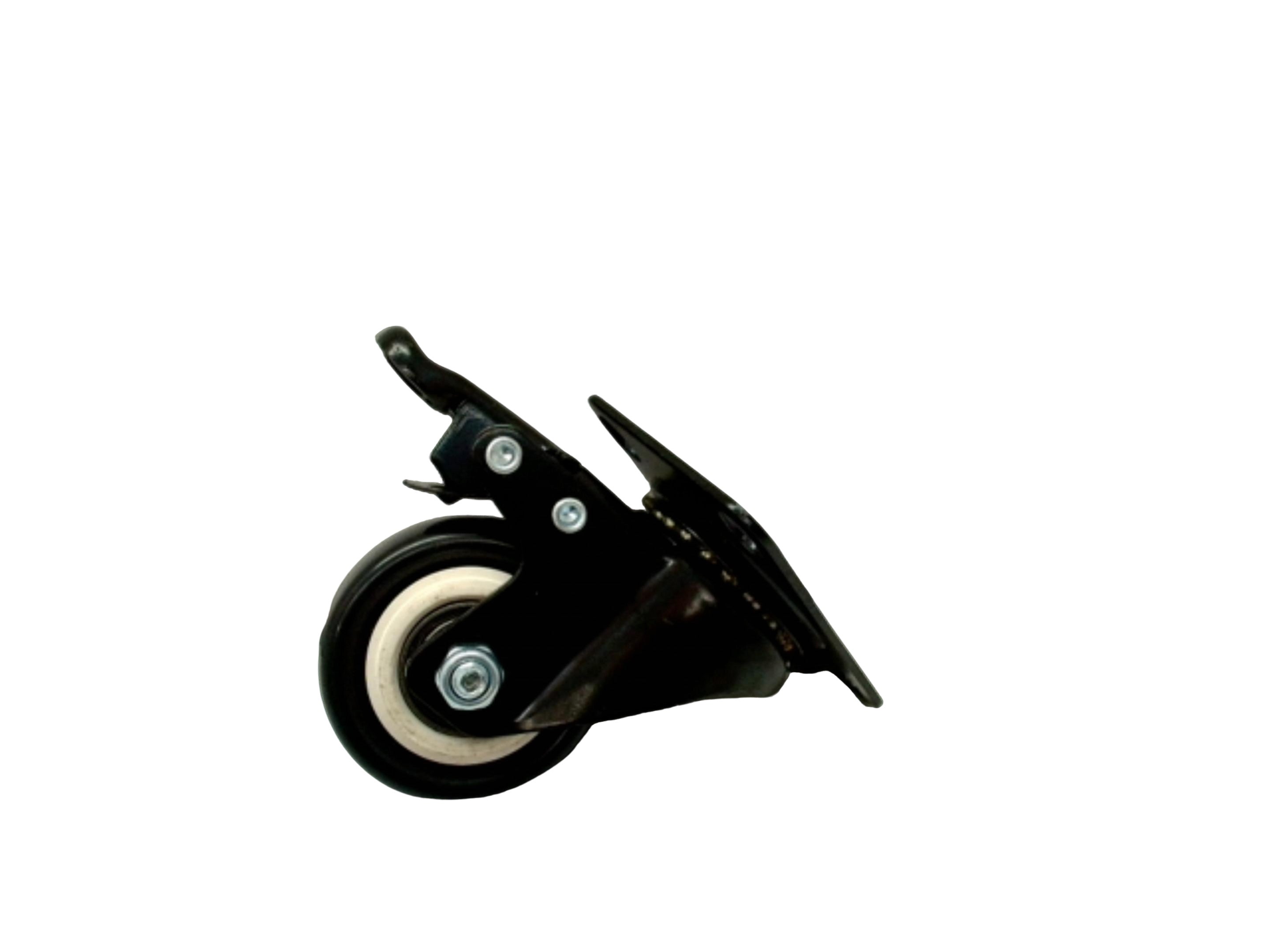 2" Black Caster Wheels with Brake - 4 Pack