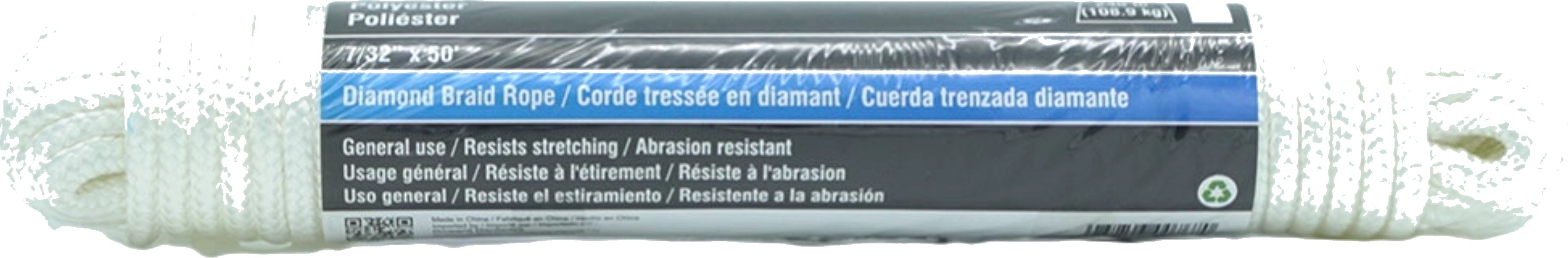 Onward Polyester Diamond Braid Rope 7/32" 50' 240lb