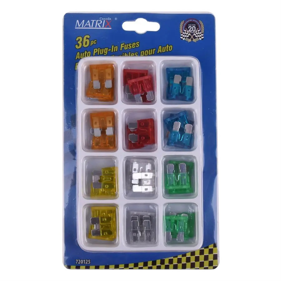 36 Pc Auto Blade Plug In Fuse Set Toolway Industries