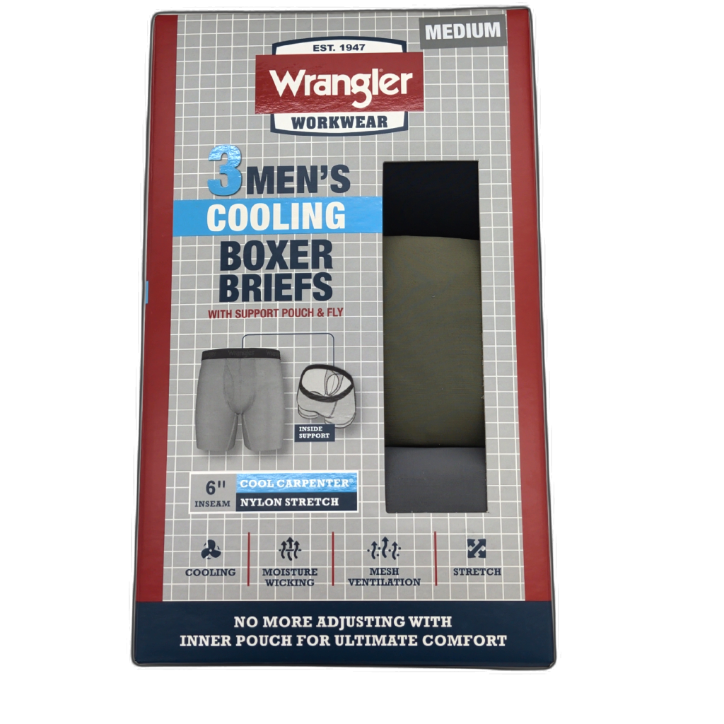 Wrangler workwear boxer briefs three pack medium