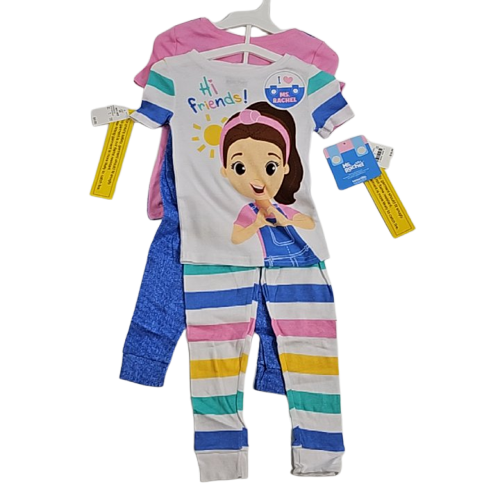 Ms Rachel Kids Pyjama Set Pink and Blue 3T 2pk