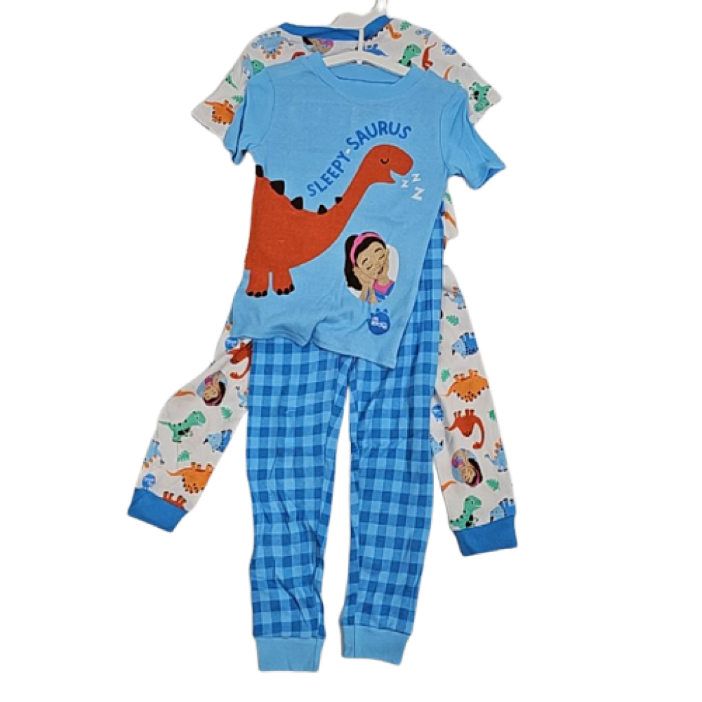 Ms Rachel Kids Sleepy Saurus Pyjama Set Blue 5T 2pk