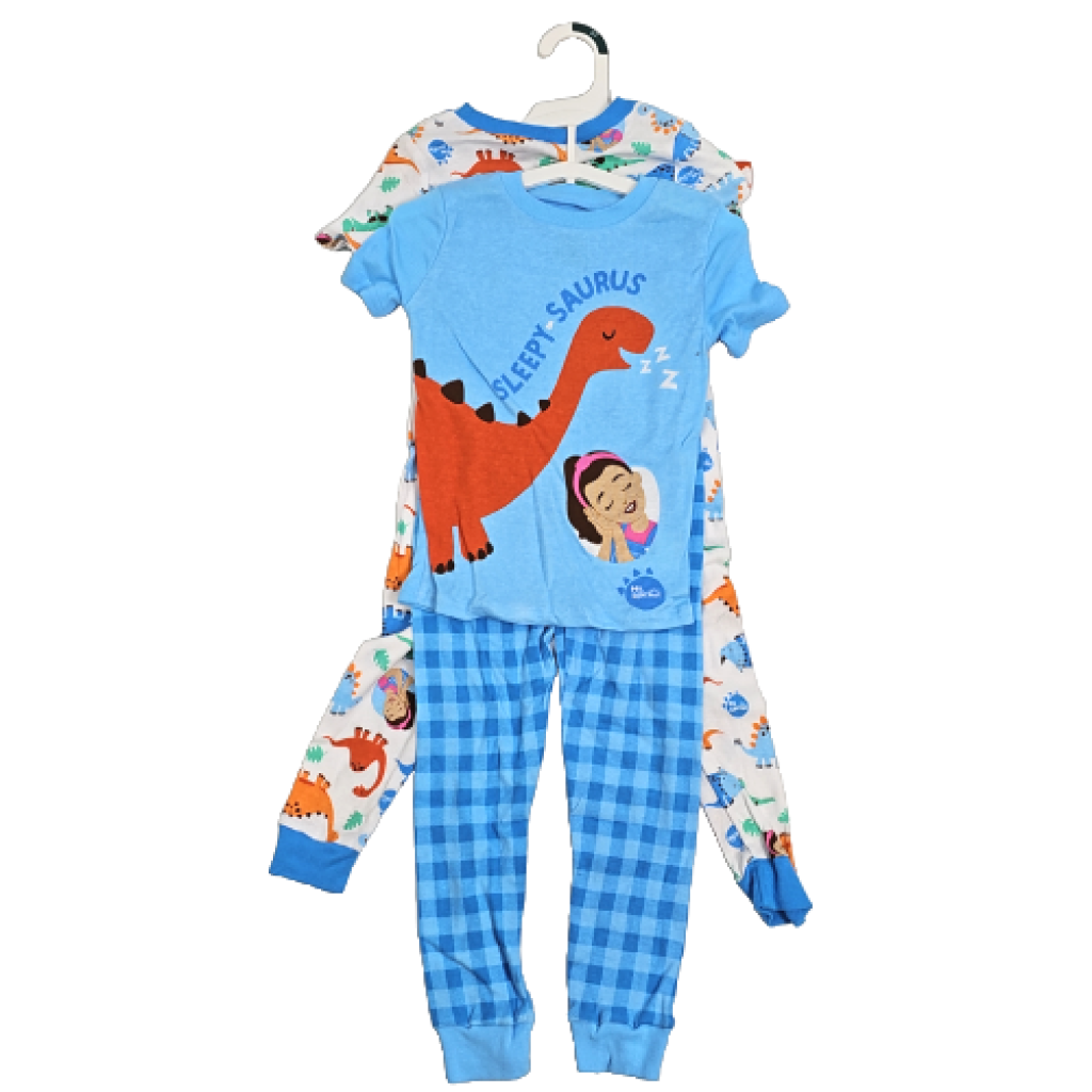 Ms Rachel Kids Sleepy Saurus Pyjama Set Blue 4T 2pk
