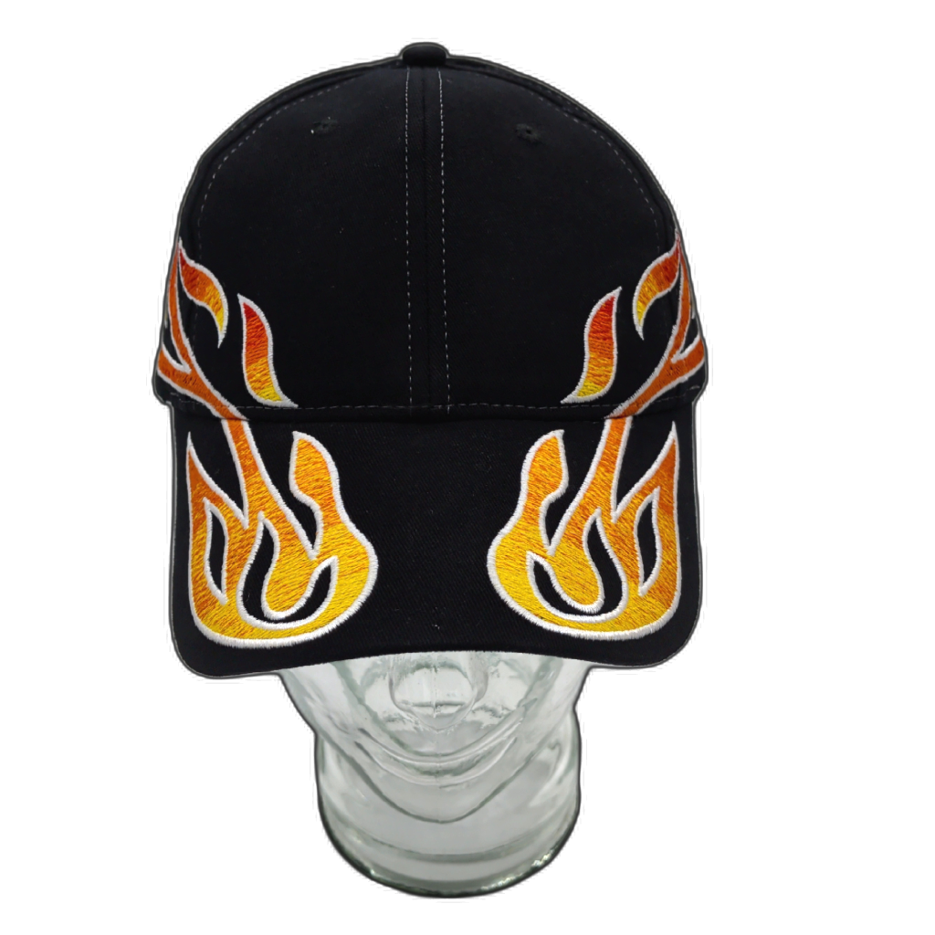 Ballcap Flames Black — detail