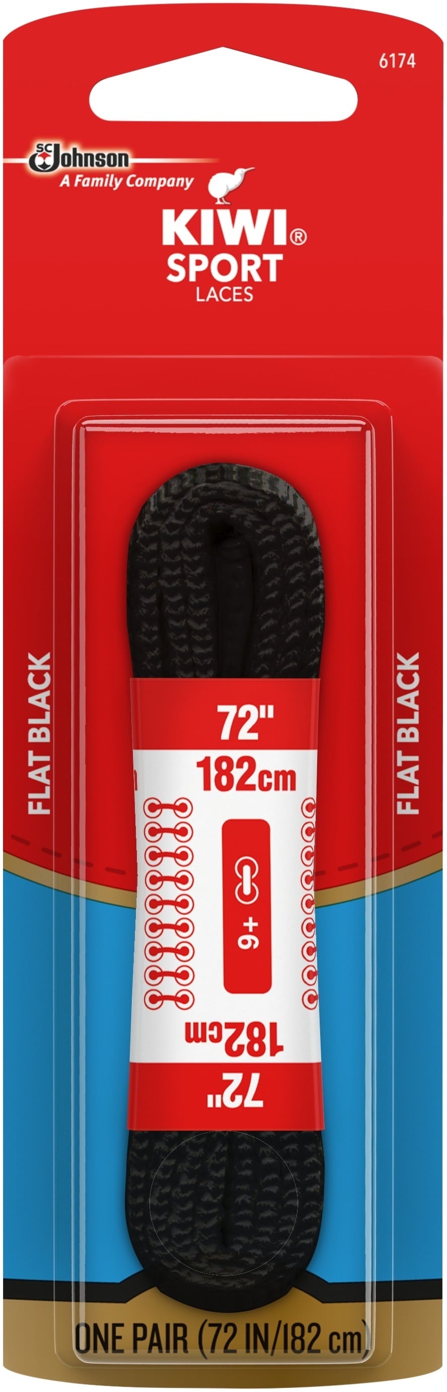 Kiwi Sport Flat Black Shoe Laces 72 Inch