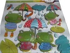 3D Glitter 12x12 Kids Wall Décor  Froggy Friends MULIMP