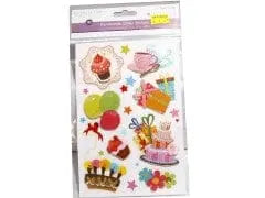 3D Glitter Gemmed Assorted Sticker Celebrate MULIMP