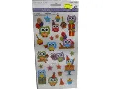 3D Puffy Stickers Owl Celebrations MULIMP