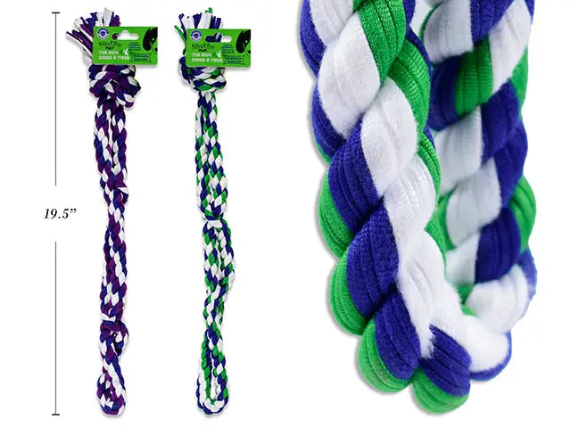 20in Rope Tug Toy w/4 Knots. 2 Asst.Colours LinkProduct Solutions LTD