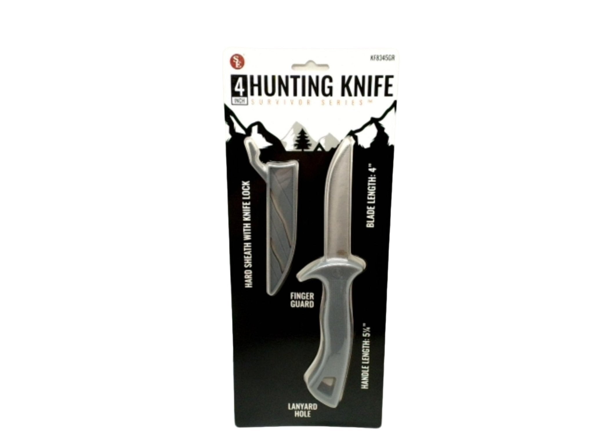 4" Fixed Blade Hunting Knife with Sheath - Outdoor Tool - Brantford Surplus