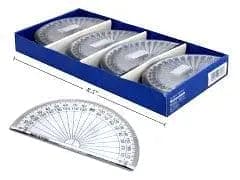 4 inch PROTRACTOR CLEAR, 48 PCS/DISPLAY BOX - Brantford Surplus
