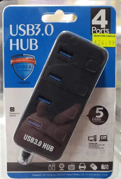 4 Port USB 3.0 USB Hub - Brantford Surplus