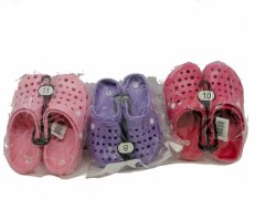Ladies croc-style clog sandals with ventilation holes in assorted colours