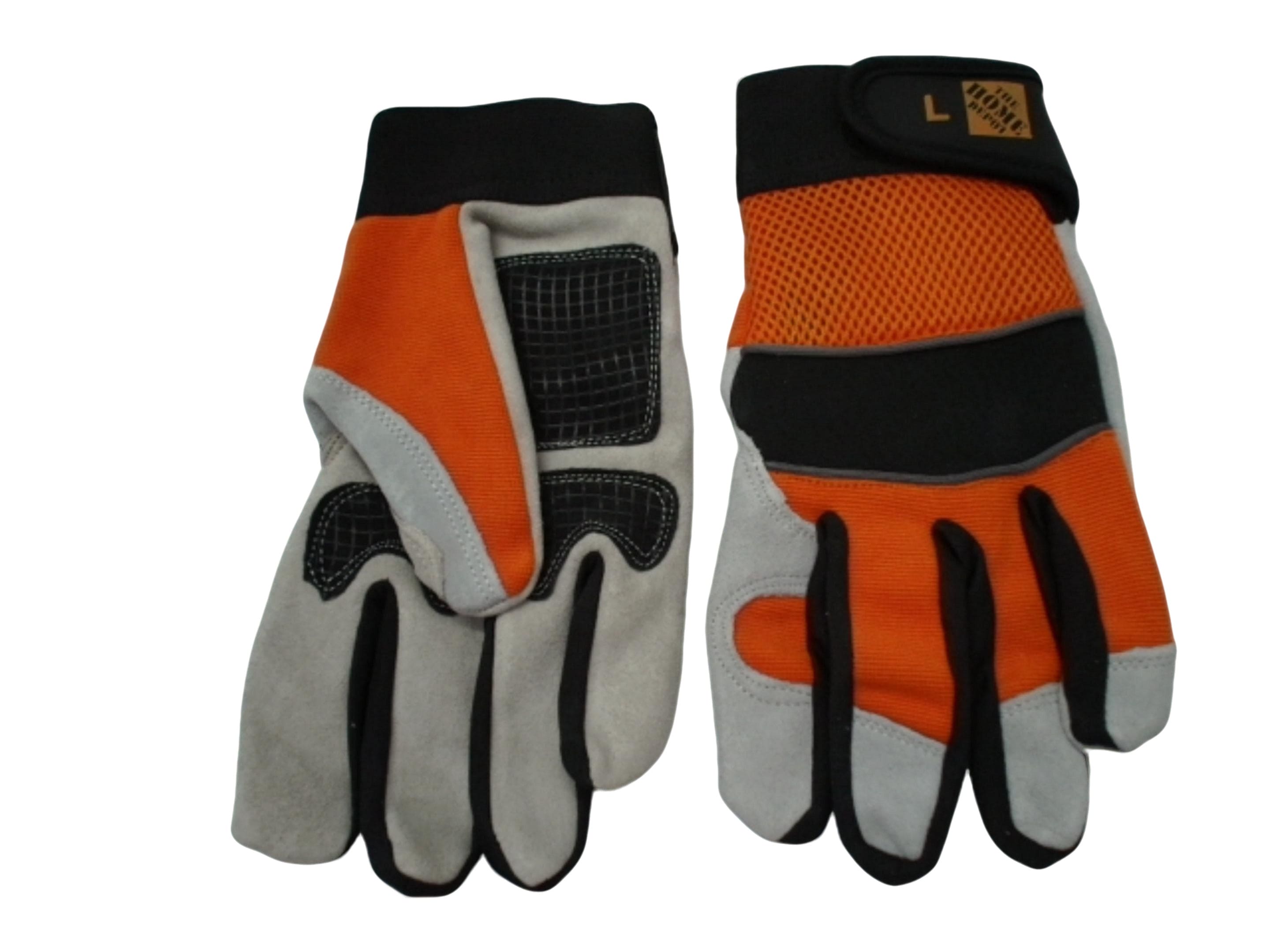 Mechanics Gloves Large Split Leather Mesh Home Depot (ENDCAP)(PROMO) - Brantford Surplus