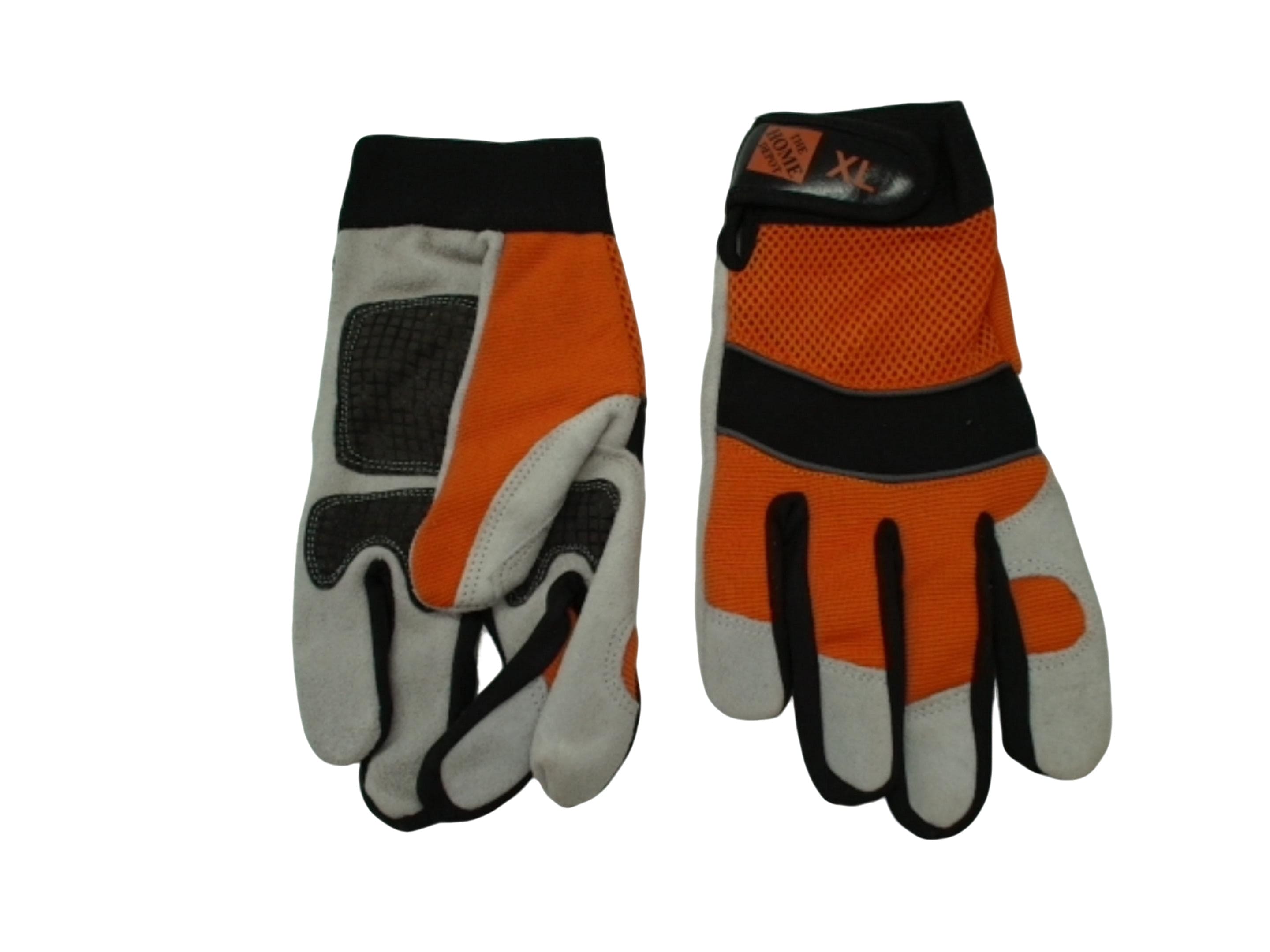 Mechanics Gloves XL Split Leather Mesh Home Depot (ENDCAP)(PROMO) - Brantford Surplus