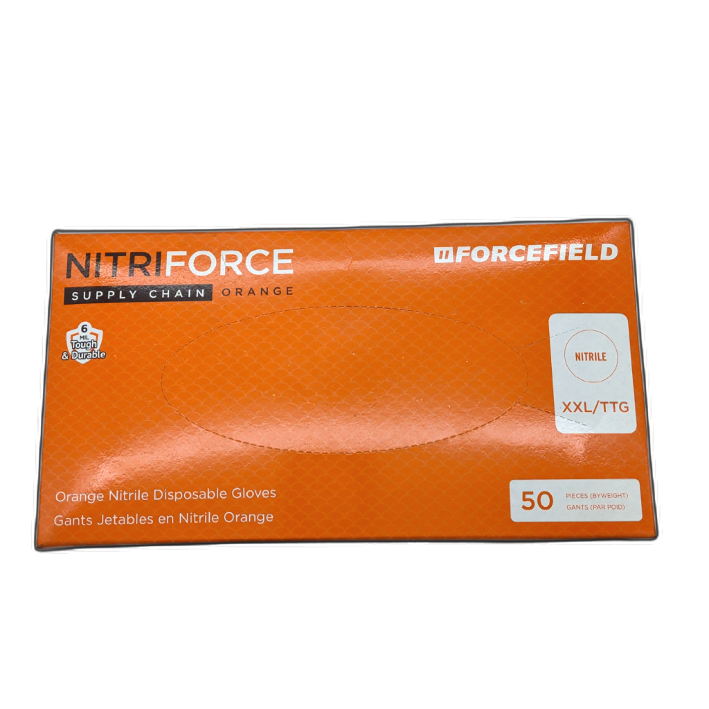 Nitriforce Forcefield nitrile disposable gloves 50-pack, size 2X-Large