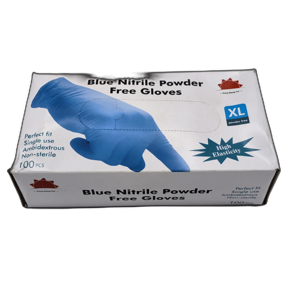 Blue Nitrile Gloves XL Powder-Free 100-Pack