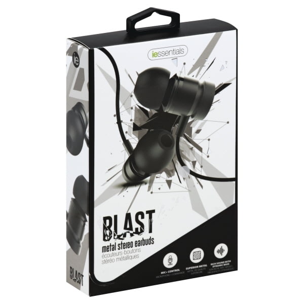 iessentials Metal Stereo Earbuds with Mic 3.5mm Black
