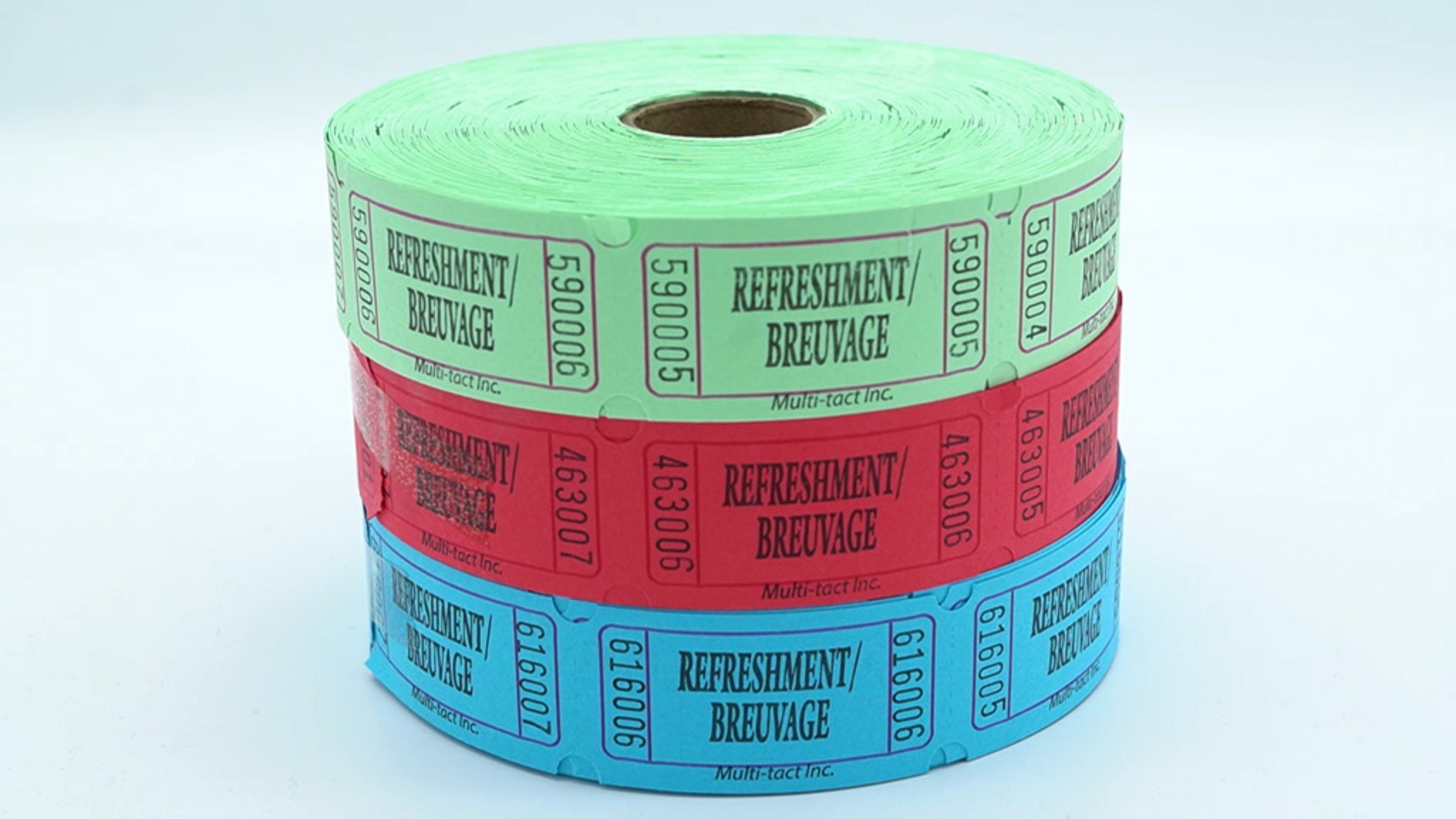 Refreshment Tickets Roll 1000 Count Multi Colour