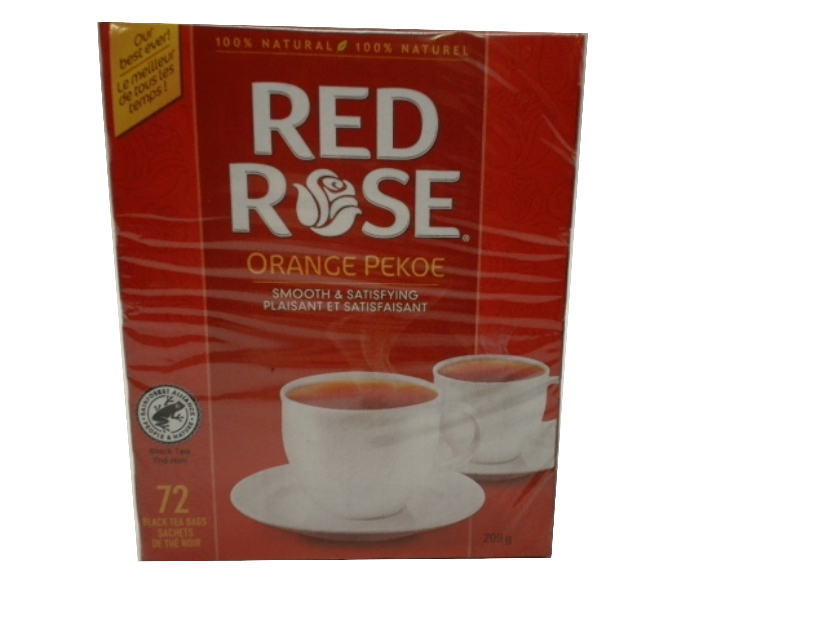 Orange Pekoe Black Tea Bags 72pk. 209g. Red Rose - Brantford Surplus