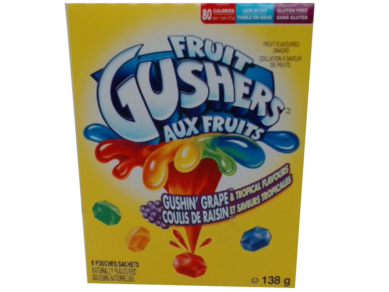 Fruit Gushers 6pk Gushin' Grape & Tropical Flavours - Brantford Surplus