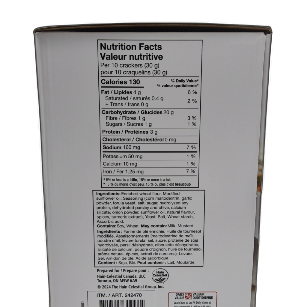 Sensible Portions Pita Bites - bag back panel