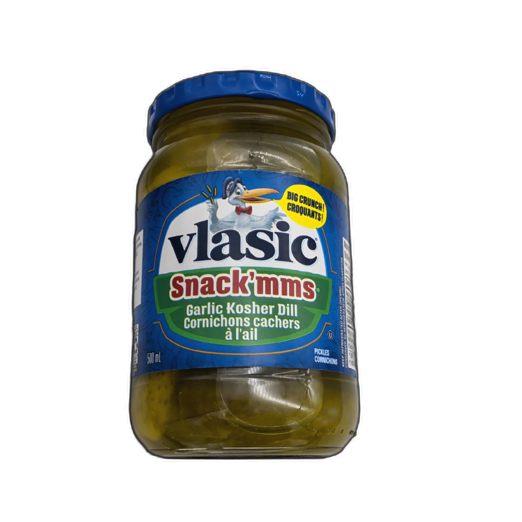 Vlasic Snack'mms Garlic Kosher Dill Pickles 500mL jar