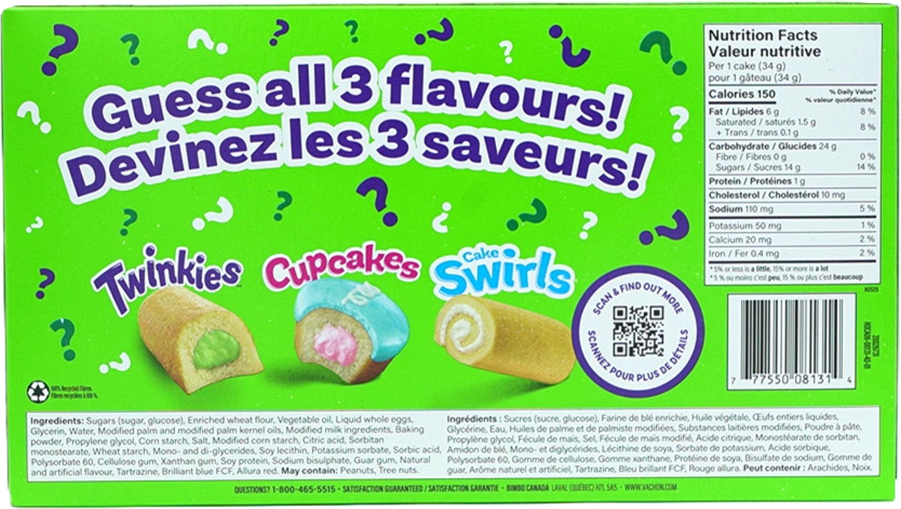 Twinkies Mystery Flavour 6 Cakes 202g. Hostess (past Best Before Date)