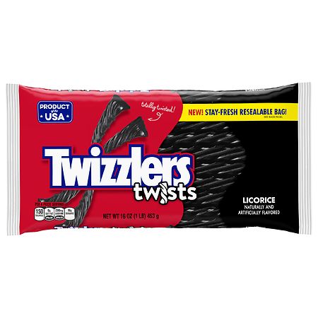 Twizzlers Black Licorice Twists 453g Candy