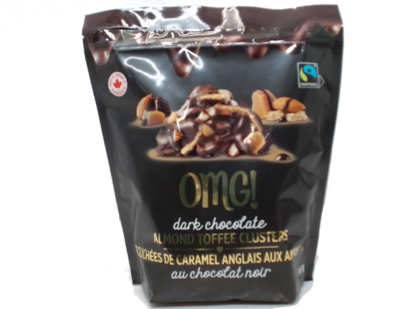 Almond Toffee Clusters 680g Bag Dark Chocolate Omg! (no Advertising) Endcap - Brantford Surplus