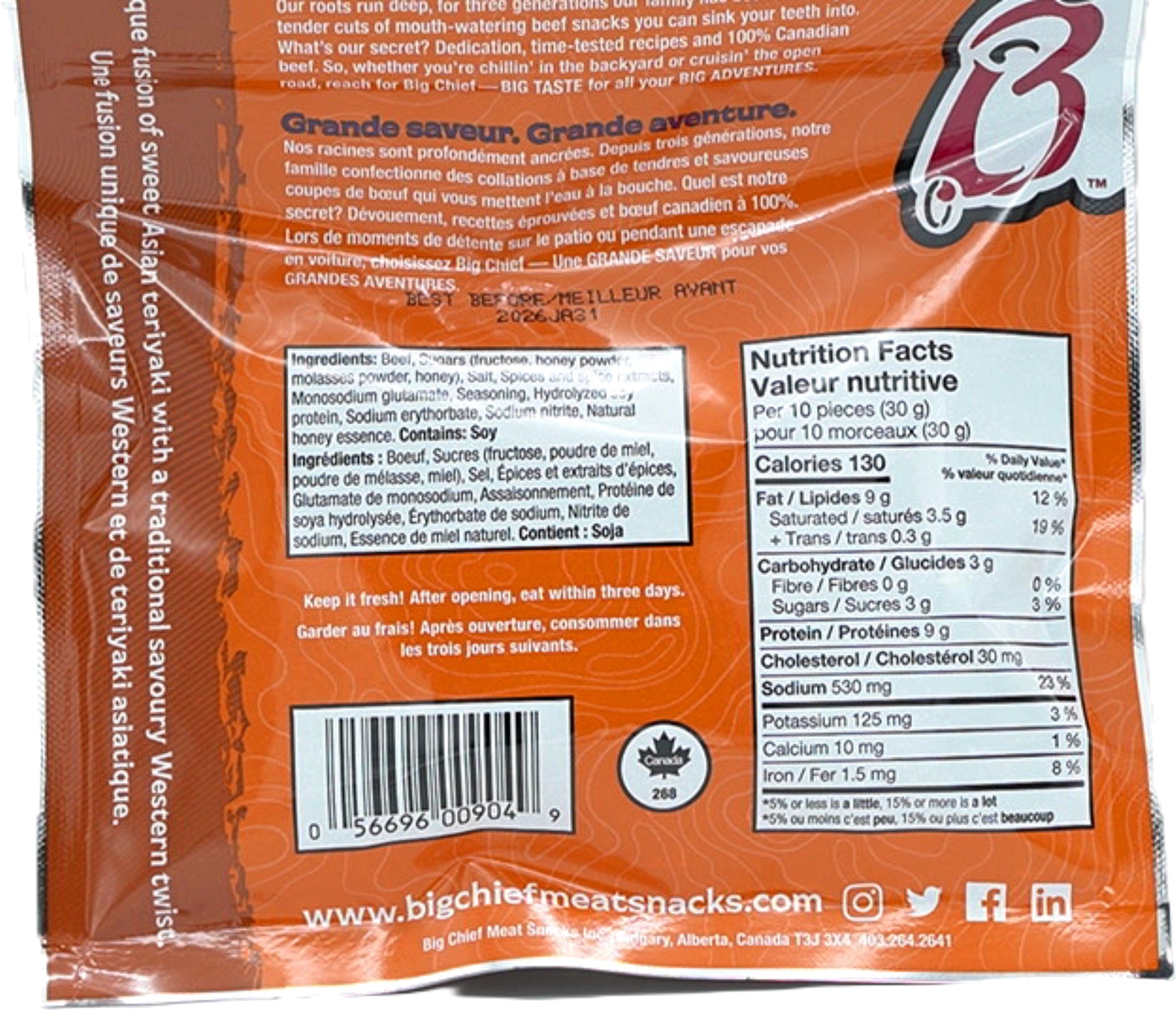 Big Chief Teriyaki Beef Jerky 80g