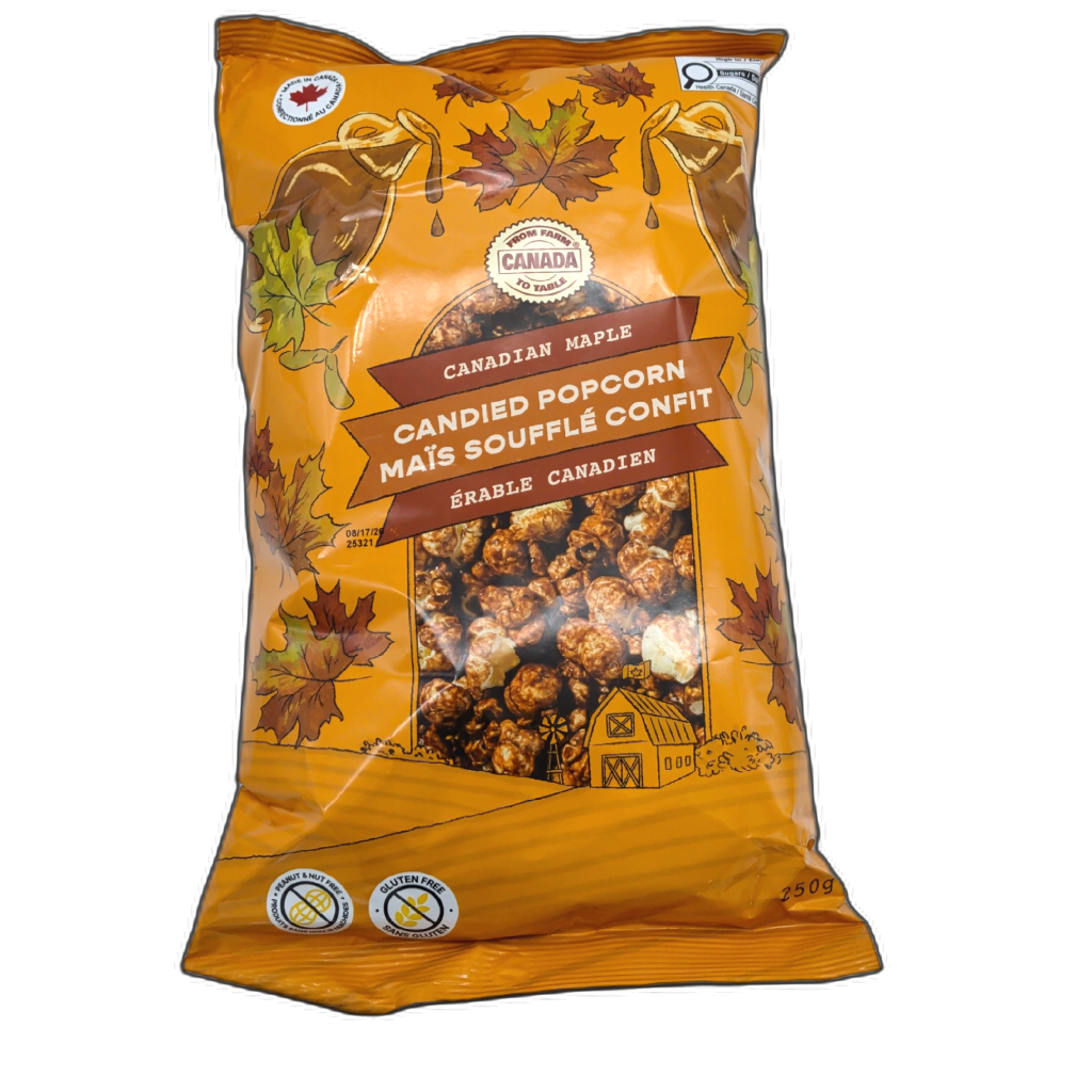 Farm To Table Canadian Maple Candied Popcorn 250g bag