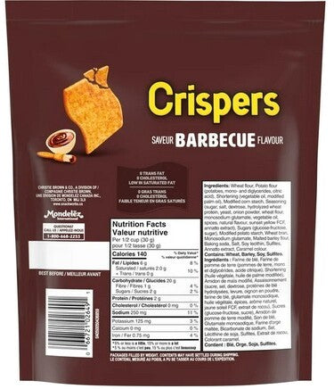 Christie Crispers BBQ — nutrition panel