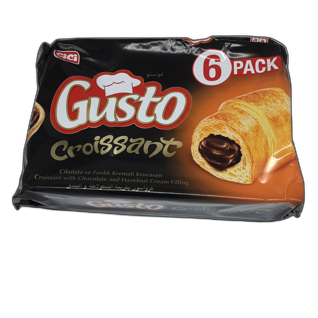 Gusto croissants filled with chocolate hazelnut cream, six pack