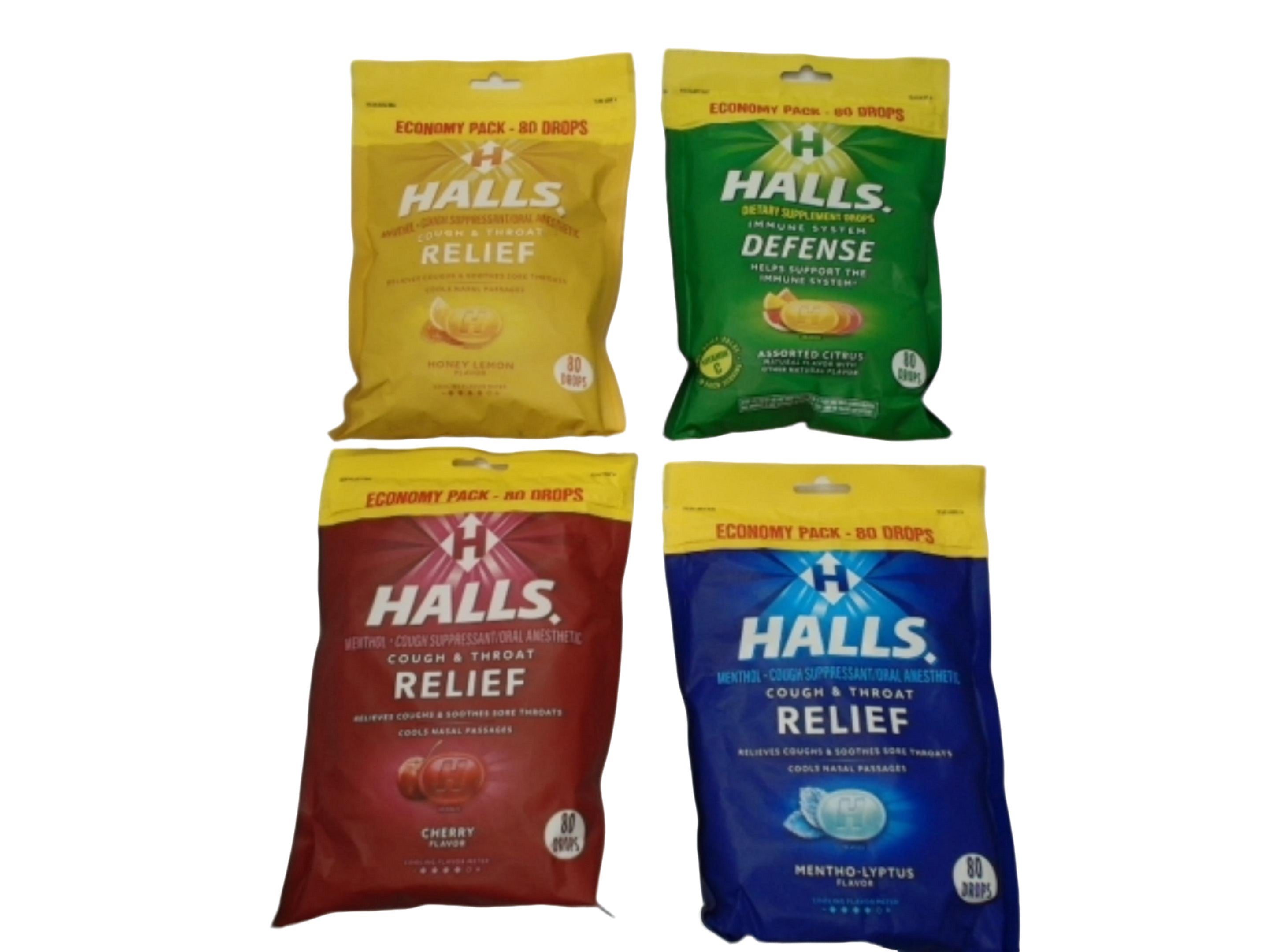 Halls Cough Drops 80pk. Assorted Flavours - Brantford Surplus