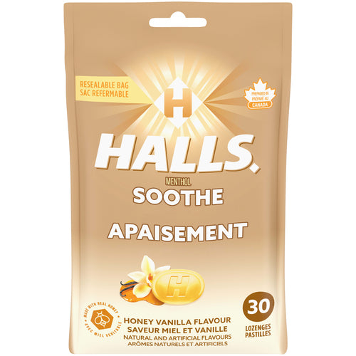 Halls Honey Vanilla Menthol Cough Lozenges 30ct