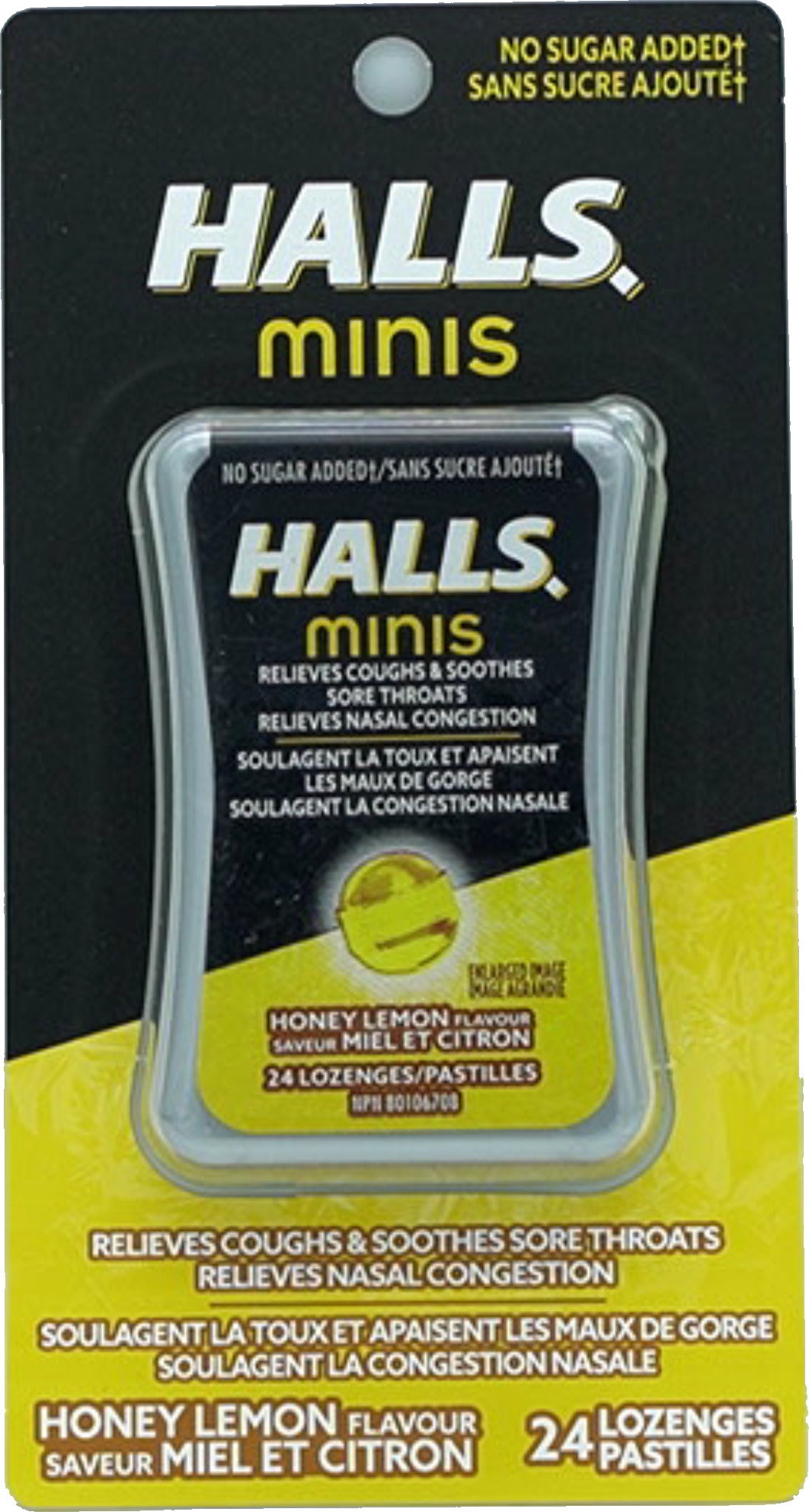 Halls Honey Lemon Lozenges 24pk Mini Throat Drops