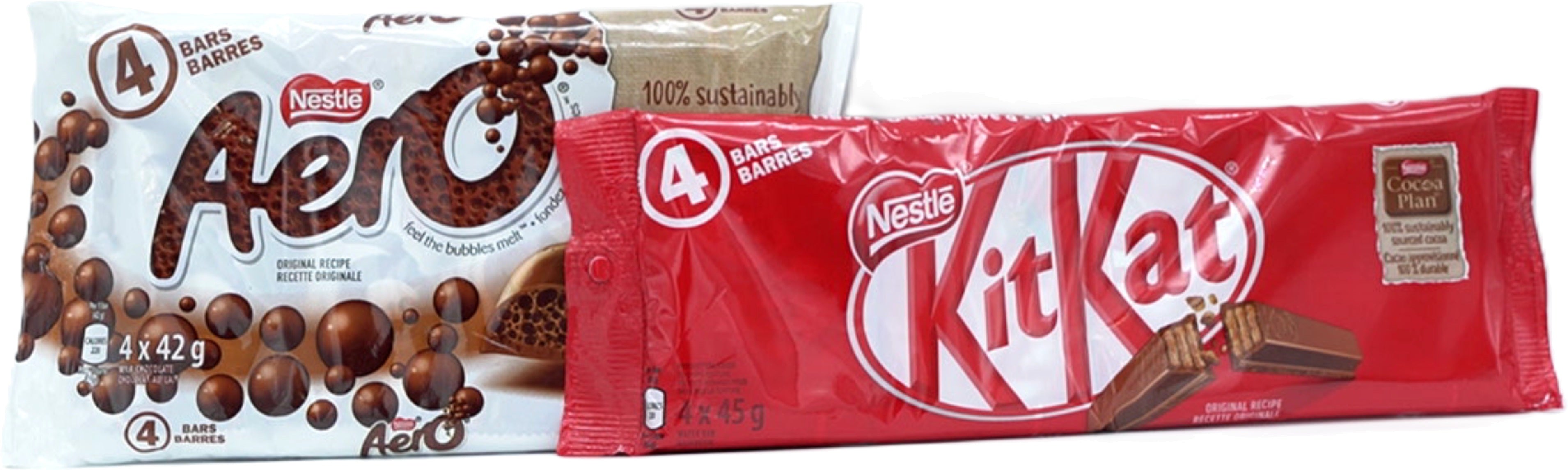 Nestle Kit Kat & Aero Chocolate Bars 4-Pack